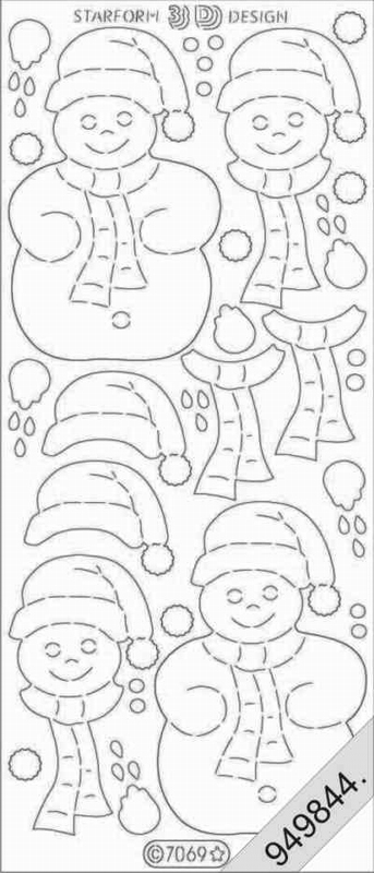 7069 - Transparent Glitter - 3D Sticker