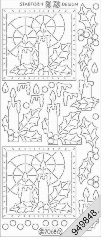7068 - Transparent Glitter - 3D Sticker