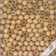 13xx07 - Holzkugelperlen Natur, Gelakt 5